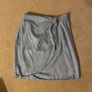 Denim wrap skirt